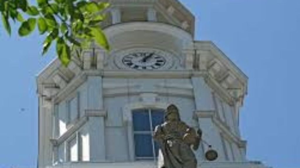 Darke County Courthouse in Greenville Ohio with classic historic architecture and central clock tower