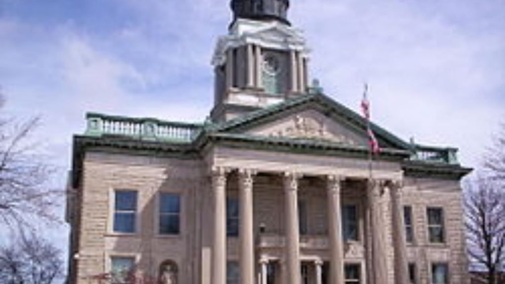 Crawford County Courthouse in Bucyrus Ohio with historic architecture and central plaza